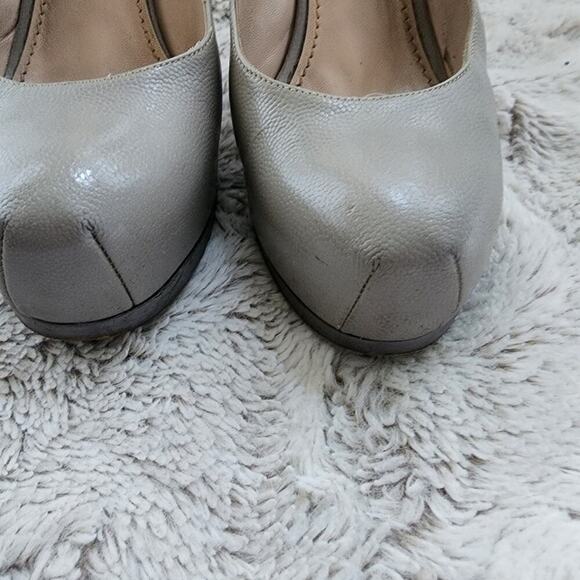 YVES SAINT LAURENT LEATHER GRAY PLATFORM HEEL SIZE 36 (6) - Picture 6 of 14